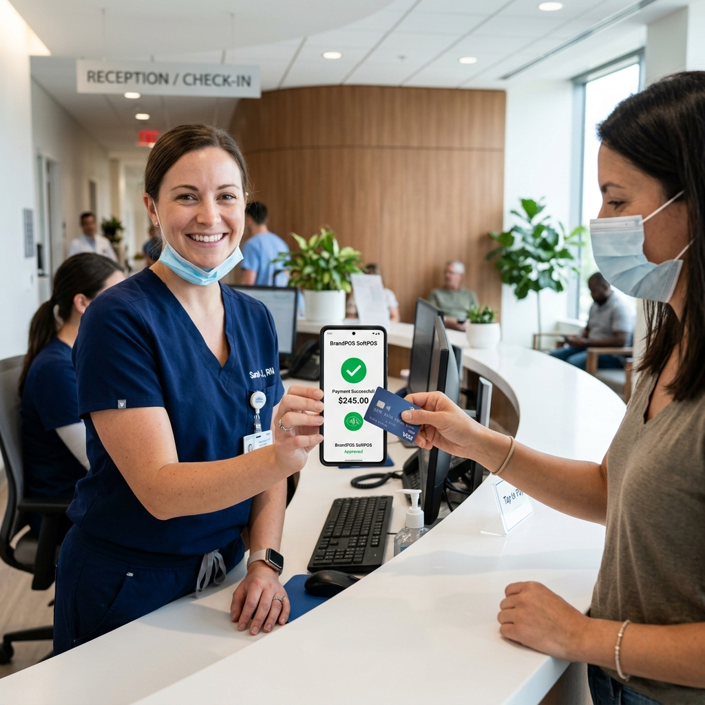 BrandPOS SoftPOS hospital payment solution